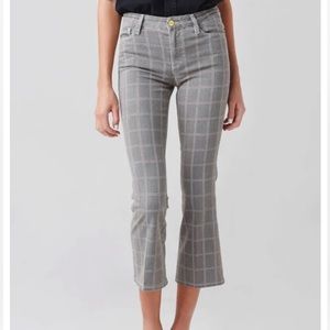 FRAME Le Crop Mini Boot Window Pane Plaid Pants Size 27